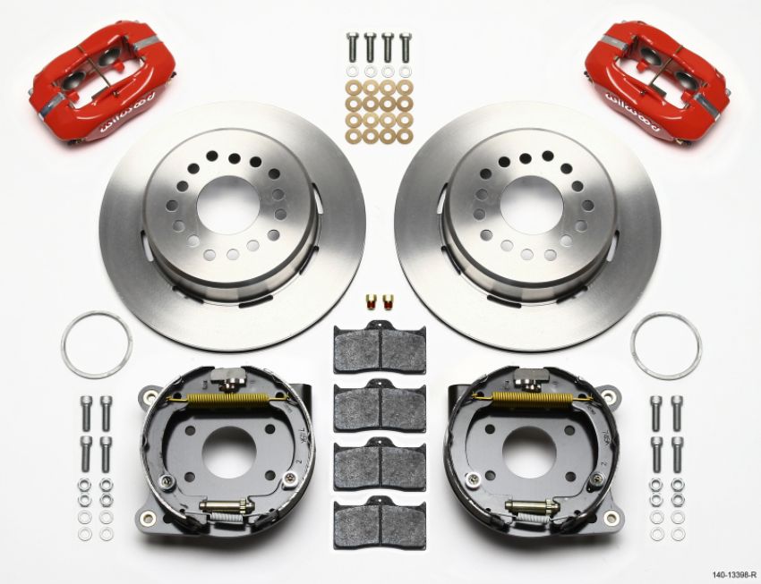 Wilwood 140-13398-R Forged Dynalite P/S Park Brake Kit-Red AMC 71-74 2.60in Offset