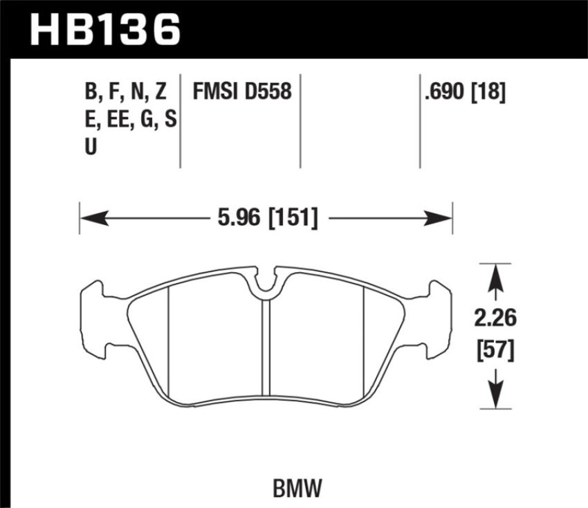 Hawk Performance HB136D.690 ER-1 Disc Brake Pad