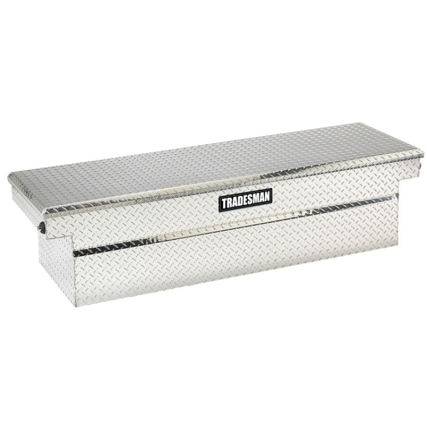 Tradesman 9100DBPB Aluminum Single Lid Cross Bed Truck Tool Box Deep Well/Push Button (71in.) - Brite