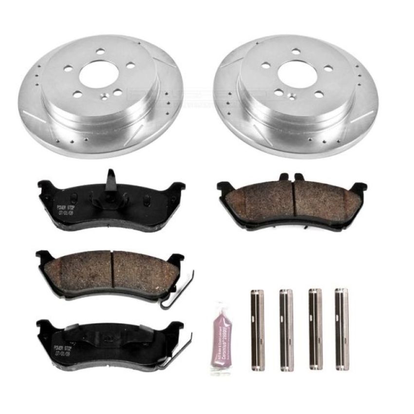 PowerStop K866 Z23 Daily Driver Carbon-Fiber Ceramic Brake Pad and Drilled & Slotted Rotor Kit