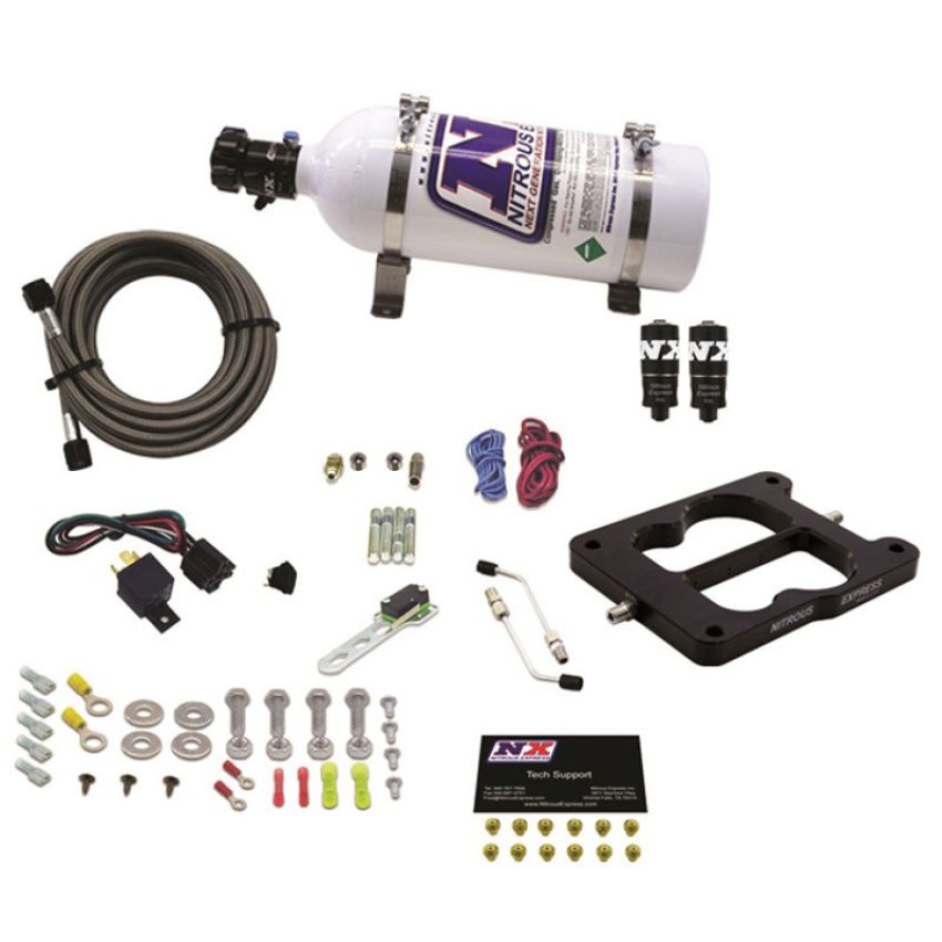 Nitrous Express 40081-05 Q-JET/HOLLEY SPREAD BORE HITMAN PLUS (50-100-150-200HP) WITH 5LB BOTTLE