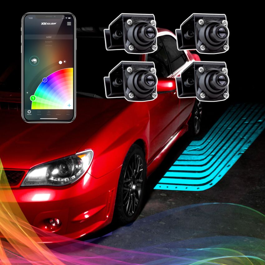 XKGLOW XK-CFX-ADV-WING XK Glow Curb FX Bluetooth XKchrome App Waterproof LED Projector Welcome Light Angel Wing Style 4pc
