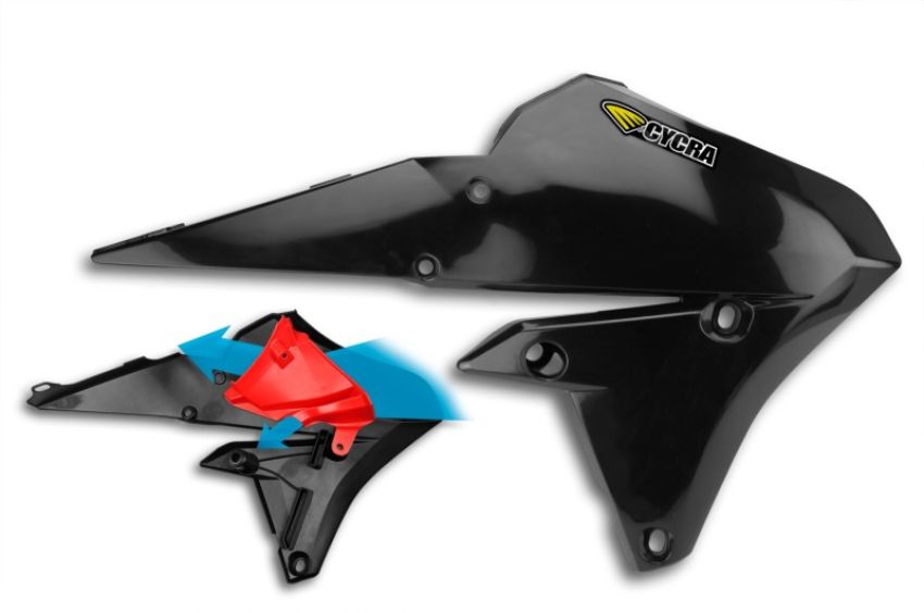 Cycra 1CYC-1779-12 14-19 Yamaha WR250F-450F/YZ250-450FX Powerflow Radiator Shrouds - Black