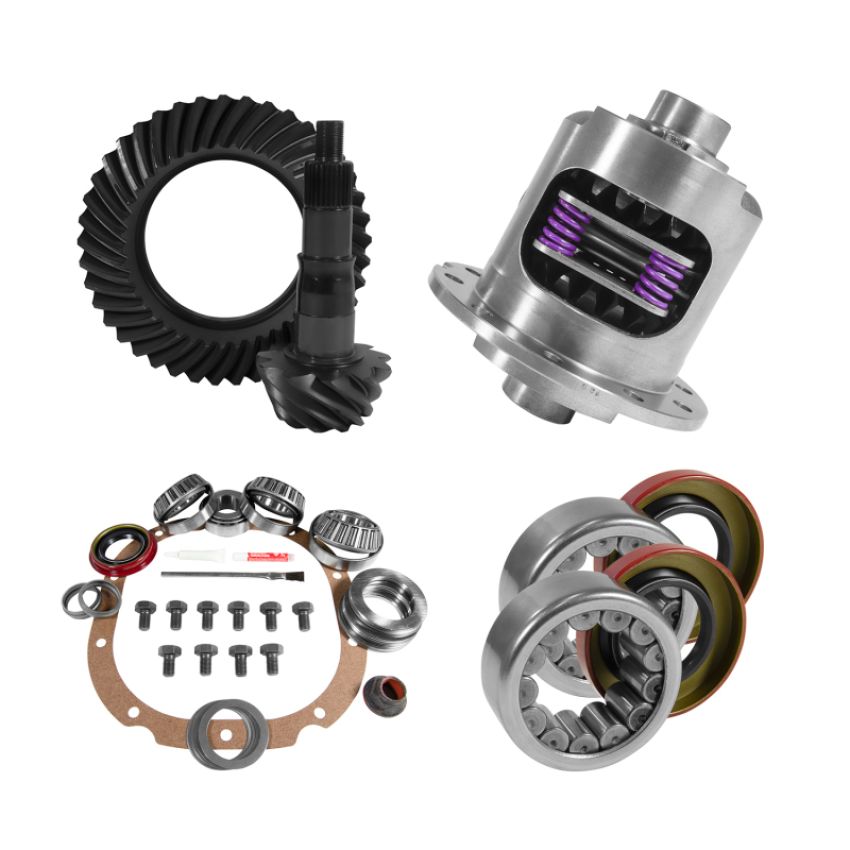 Yukon Gear & Axle YGK2062 Yukon 8.8in Ford 4.11 Rear Ring & Pinion Install Kit 31 Spline Positraction 2.99in Axle Bearings
