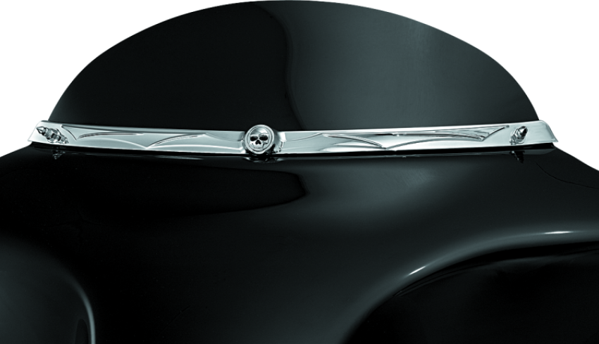 Kuryakyn 1198 Zombie Windshield Trim 96-13 Touring Chrome