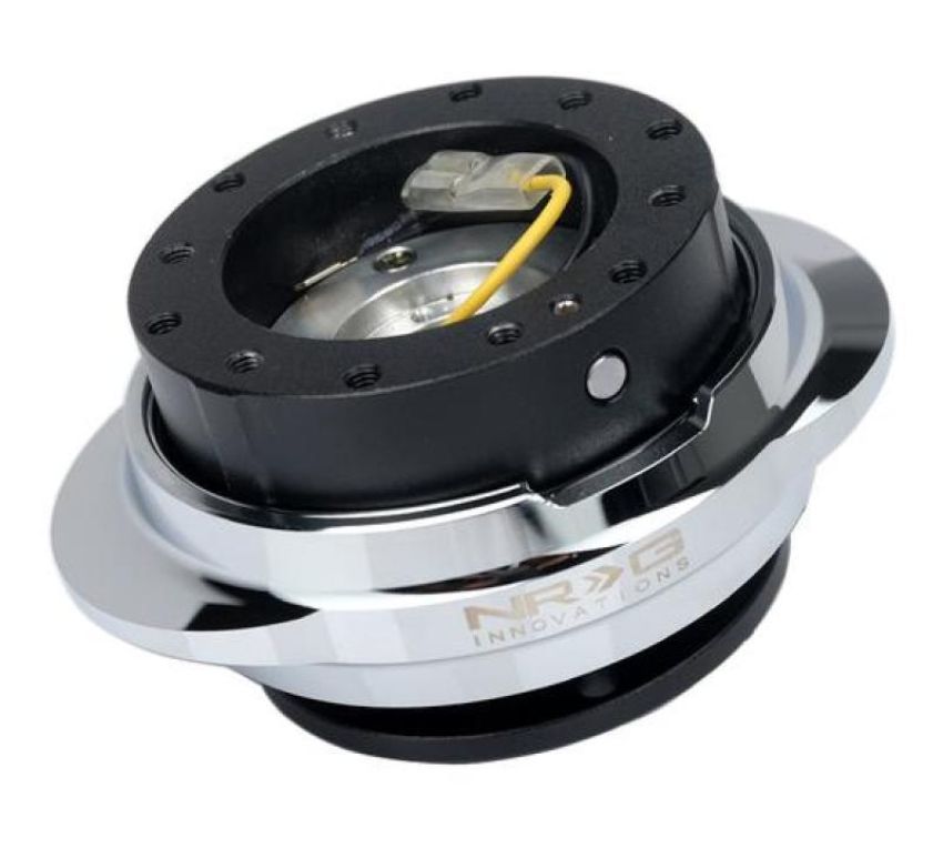 NRG SRK-220BK/SL Quick Release Kit - Black Body/ Silver Oval Ring
