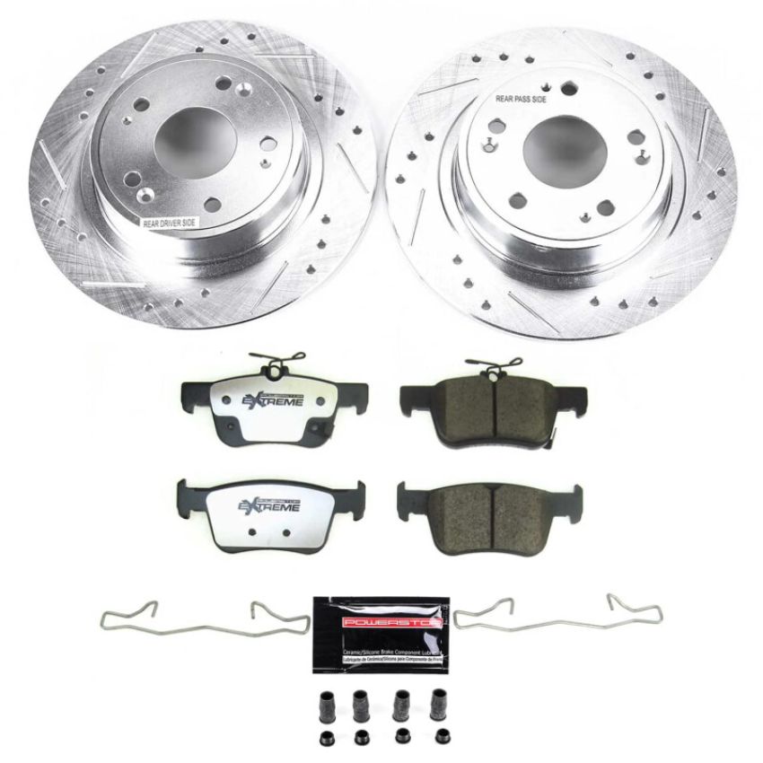 PowerStop K8063-26 Z26 Street Performance Ceramic Brake Pad and Drilled & Slotted Rotor Kit
