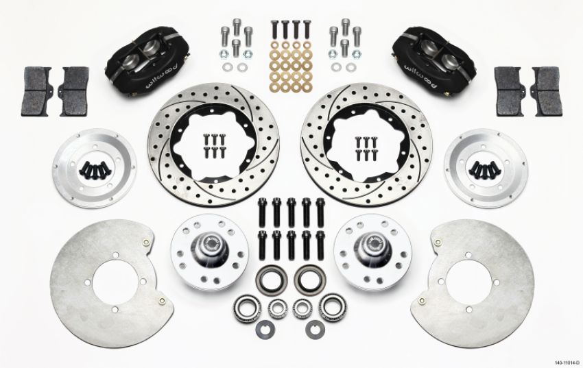 Wilwood 140-11014-D Forged Dynalite Front Kit 11.00in Drilled 37-48 Ford Psgr. 360 Plate Mount