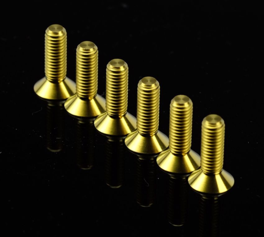 NRG SWS-100TI-GD Titanium Steering Wheel Screw Upgrade Kit (Conical) - Chrome Gold