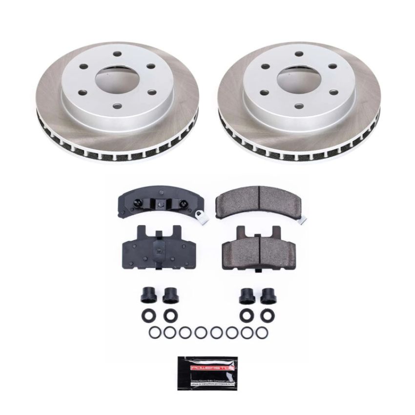 PowerStop SC1970 Semi-Coated Rotor and Low-Dust Ceramic Brake Pad Kit