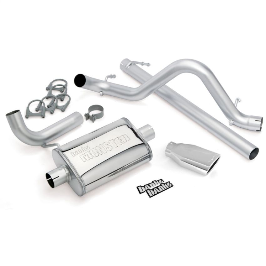 Banks Power 51321 07-11 Jeep 3.8L Wrangler - 2dr Monster Exhaust System - SS Single Exhaust w/ Chrome Tip