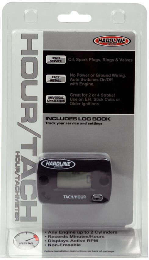 Hardline HR-8061-2 Hour Tachometer Meter Up To 2 Cylinders - 2/4 Stroke