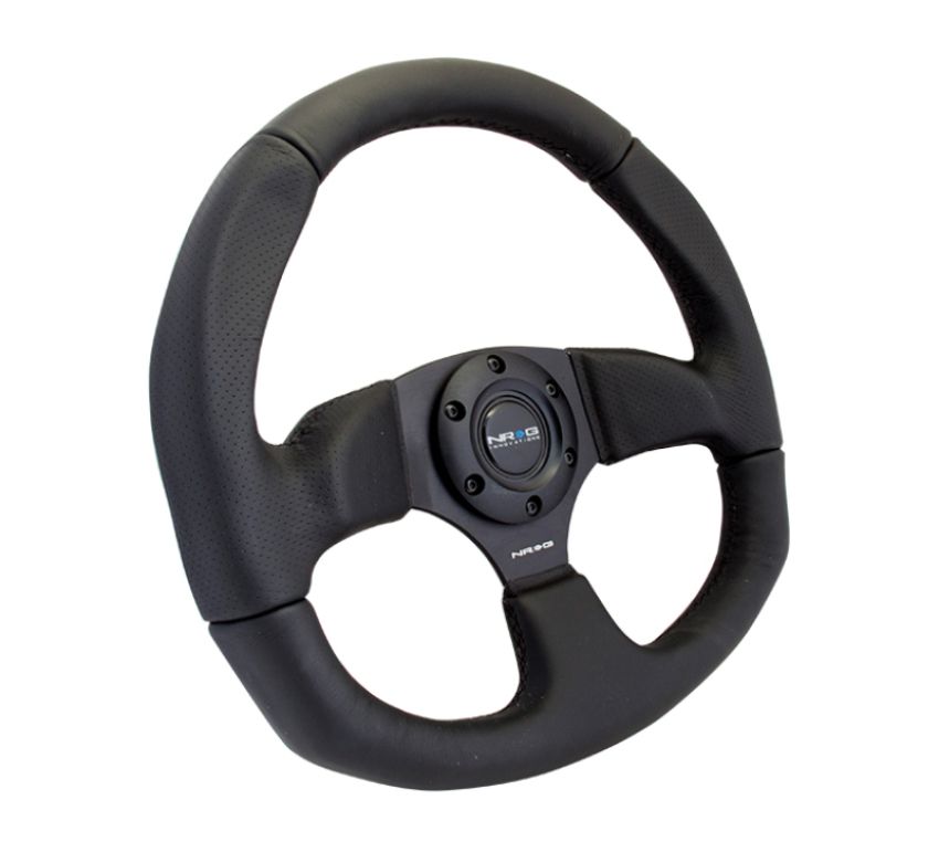 NRG RST-009R Reinforced Steering Wheel (320mm Horizontal / 330mm Vertical) Leather w/Black Stitching