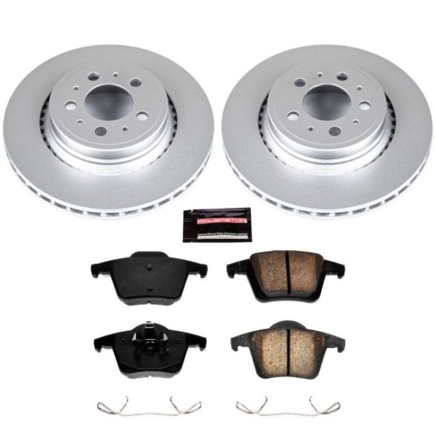 PowerStop CRK3039 Genuine Geomet Coated Rotor and Carbon-Fiber Ceramic Brake Pad Kit