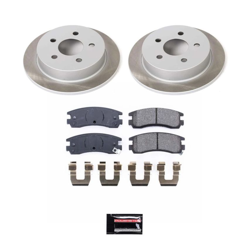 PowerStop SC1558 Semi-Coated Rotor and Low-Dust Ceramic Brake Pad Kit