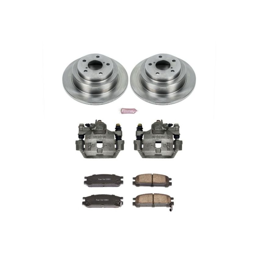 PowerStop KCOE448 OE Stock Replacement Low-Dust Ceramic Brake Pad, Rotor and Caliper Kit