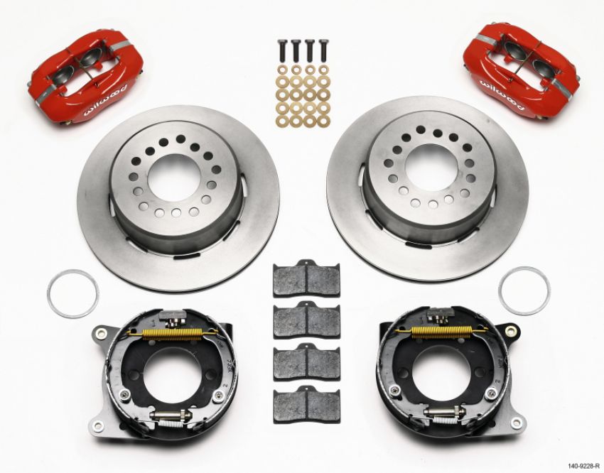 Wilwood 140-9228-R Forged Dynalite P/S Park Brake Kit-Red 2005-2014 Mustang