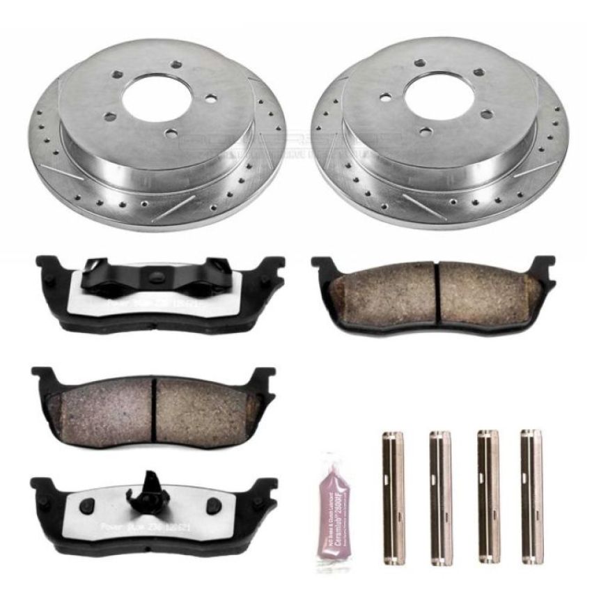 PowerStop K1872-36 Z36 Truck and SUV Carbon-Fiber Ceramic Brake Pad and Drilled & Slotted Rotor Kit