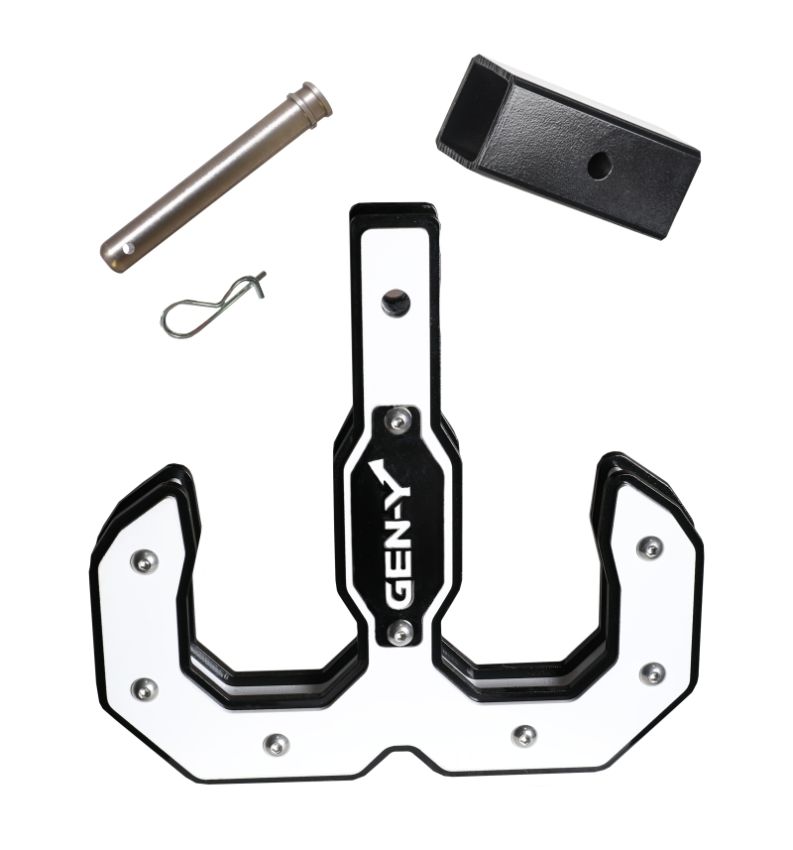 GEN-Y Hitch GH-0071-W Gen-Y Hulk 2.0 16K Tow Hook 2in Shank w/GH-009 Reducer Sleeve/GH-099 Pin/GH-011 Clip - Black/White