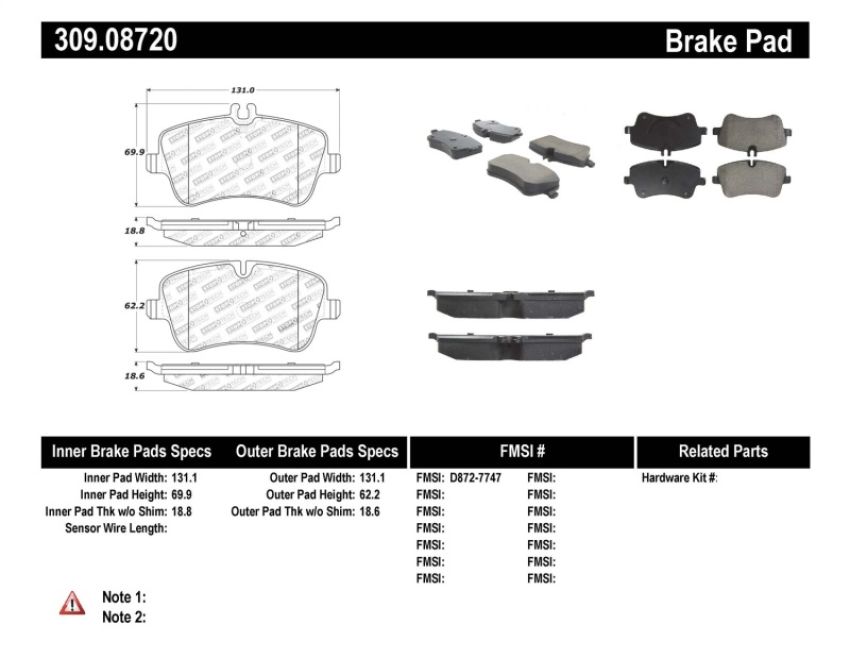 Stoptech 309.08720 Performance Brake Pads