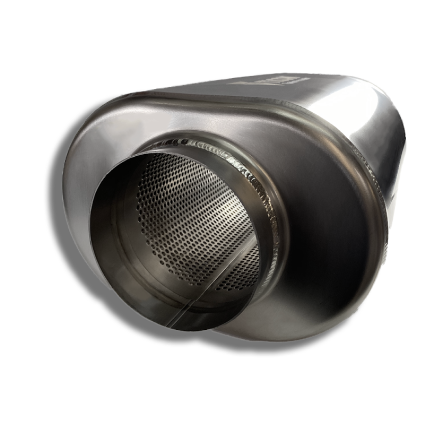 Ticon 116-08913-0100 Industries 12in Overall Length 3.5in Oval Titanium Muffler - 3.5in Center In/Center Out