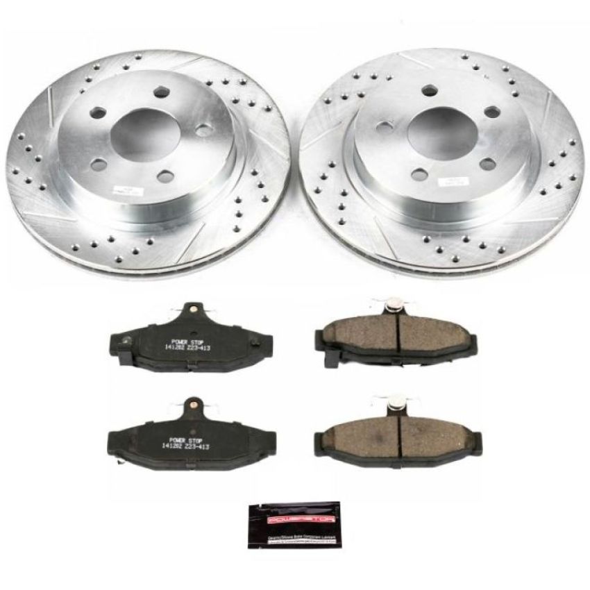 PowerStop K1531 Z23 Daily Driver Carbon-Fiber Ceramic Brake Pad and Drilled & Slotted Rotor Kit