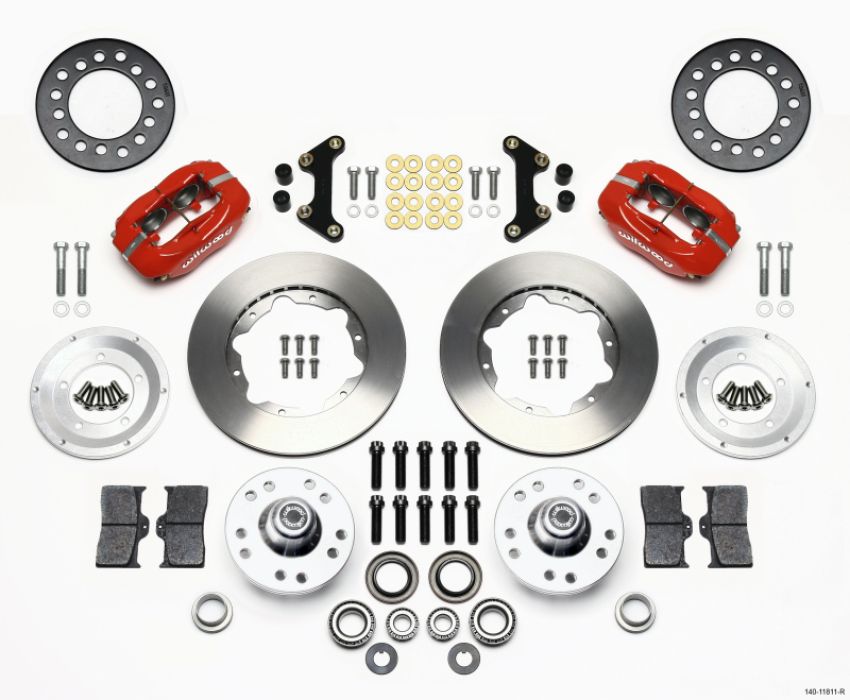 Wilwood 140-11811-R Forged Dynalite Front Kit 11.00in Red 49-54 Chevy / 53-62 Corvette
