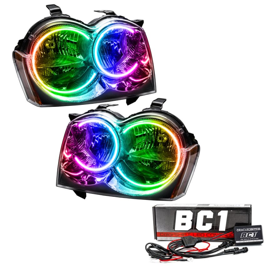 Oracle Lighting 8164-335 2005-2007 Jeep Grand Cherokee Pre-Assembled LED Halo Headlights - (Non-HID)