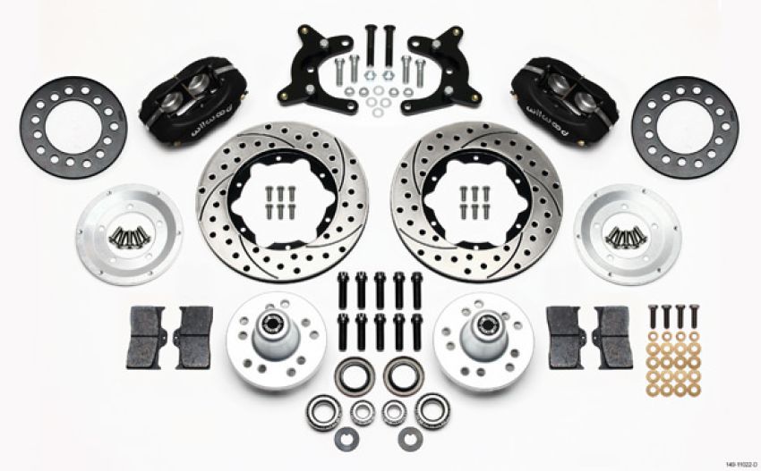 Wilwood 140-11022-D Forged Dynalite Front Kit 11.00in Drilled 62-72 CDP A Body - 9in Drum