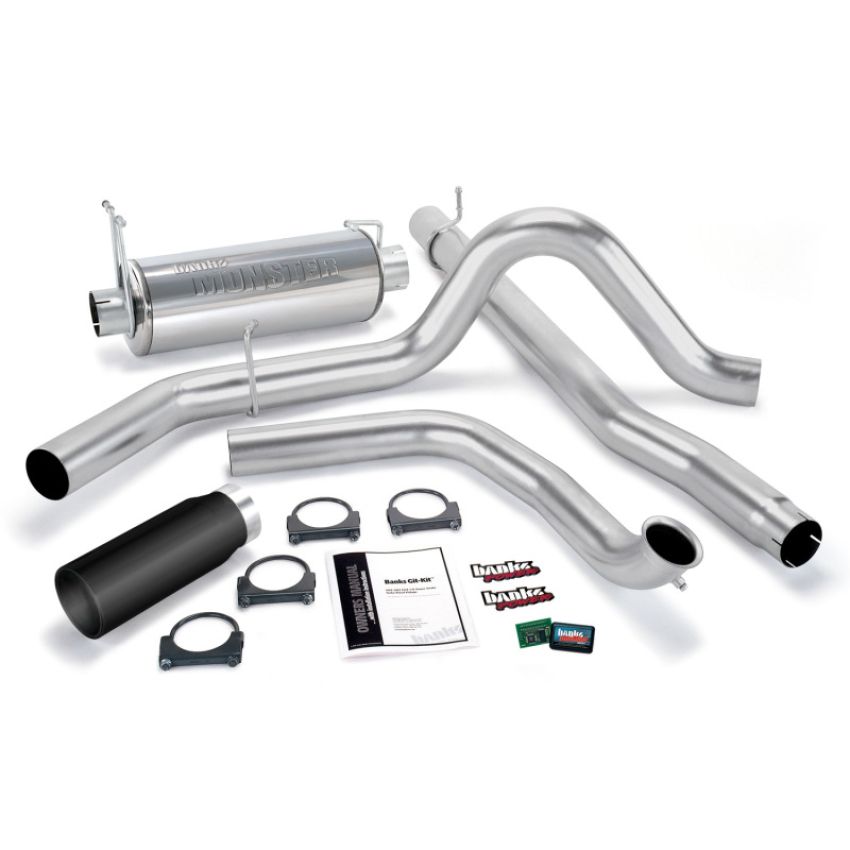 Banks Power 47514-B 00-03 Ford 7.3L / Excursion Git-Kit - SS Single Exhaust w/ Black Tip