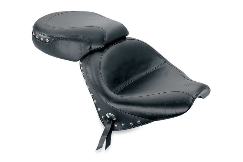 Mustang Motorcycle 75906 Mustang 02-09 Honda VTX1300 Retro, S & T Wide Touring 2PC Seat w/Studs - Black