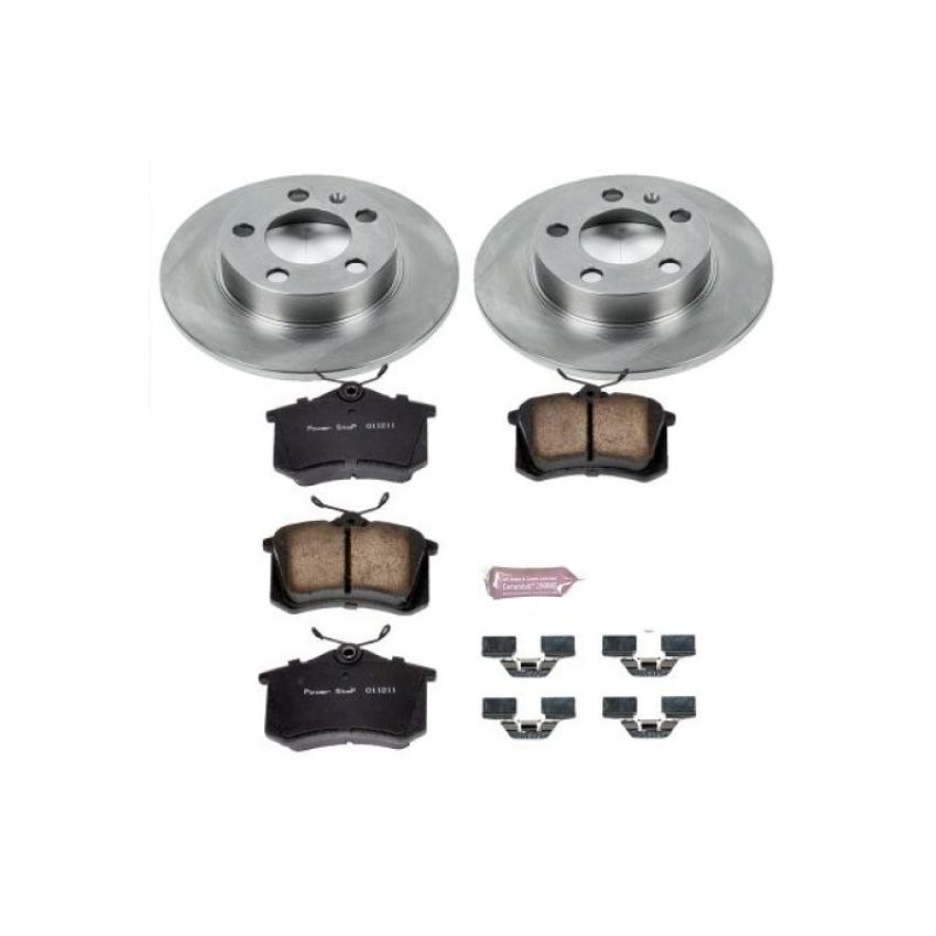 PowerStop KOE849 OE Stock Replacement Low-Dust Ceramic Brake Pad and Rotor Kit