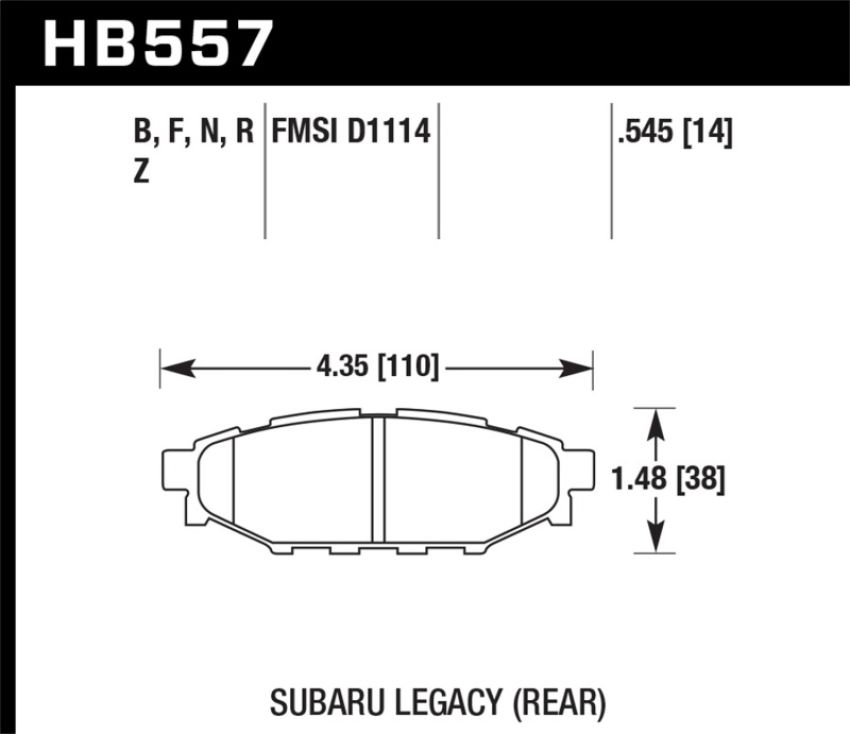 Hawk Performance HB557Z.545 Performance Ceramic Disc Brake Pad