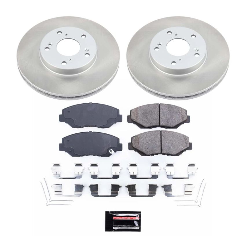 PowerStop SC1043 Semi-Coated Rotor and Low-Dust Ceramic Brake Pad Kit