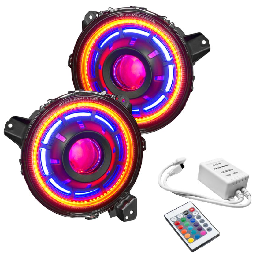 Oracle Lighting 5839-504-B Oculus ColorSHIFT Bi-LED Projector Headlights for Wrangler JL/Gladiator
