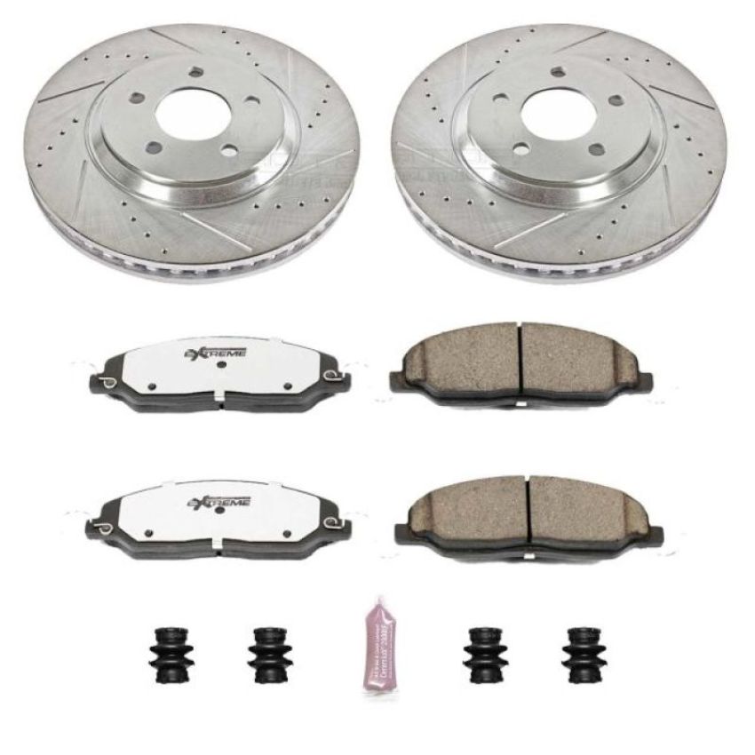 PowerStop K1380-26 Z26 Street Performance Ceramic Brake Pad and Drilled & Slotted Rotor Kit