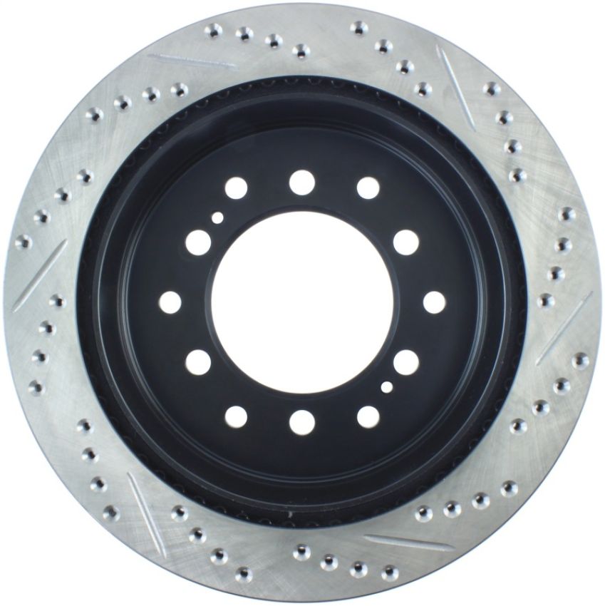 Stoptech 127.44128R Power Slot 03-09 Toyota 4 Runner / 03-09 Lexus GX470 Drilled & Slotted Right Rear Rotor