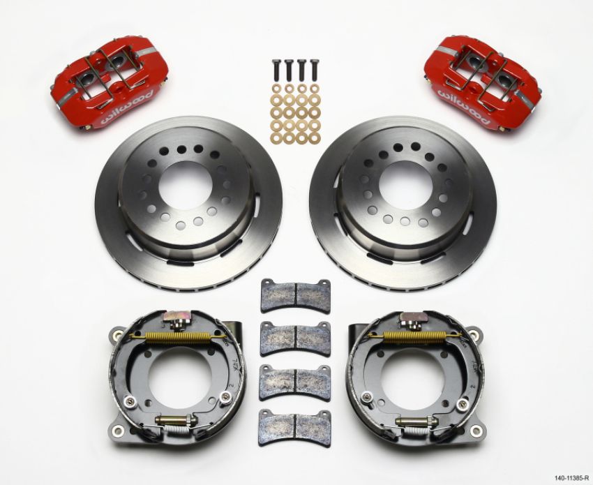 Wilwood 140-11385-R Dynapro Low-Profile 11.00in P-Brake Kit - Red Chevy C-10 2.42 Offset 5-lug