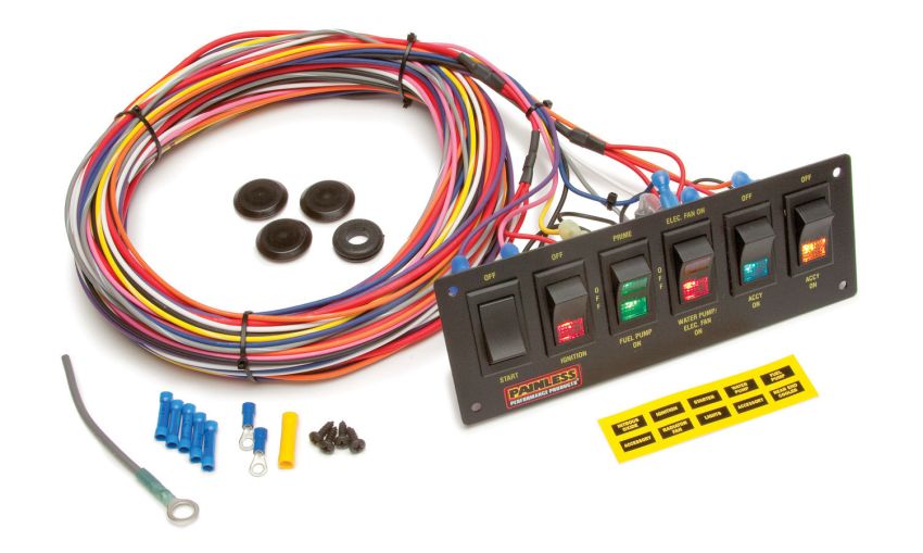 PAINLESS WIRING PWI50406 6-Switch Lighted Rocker Switch Panel