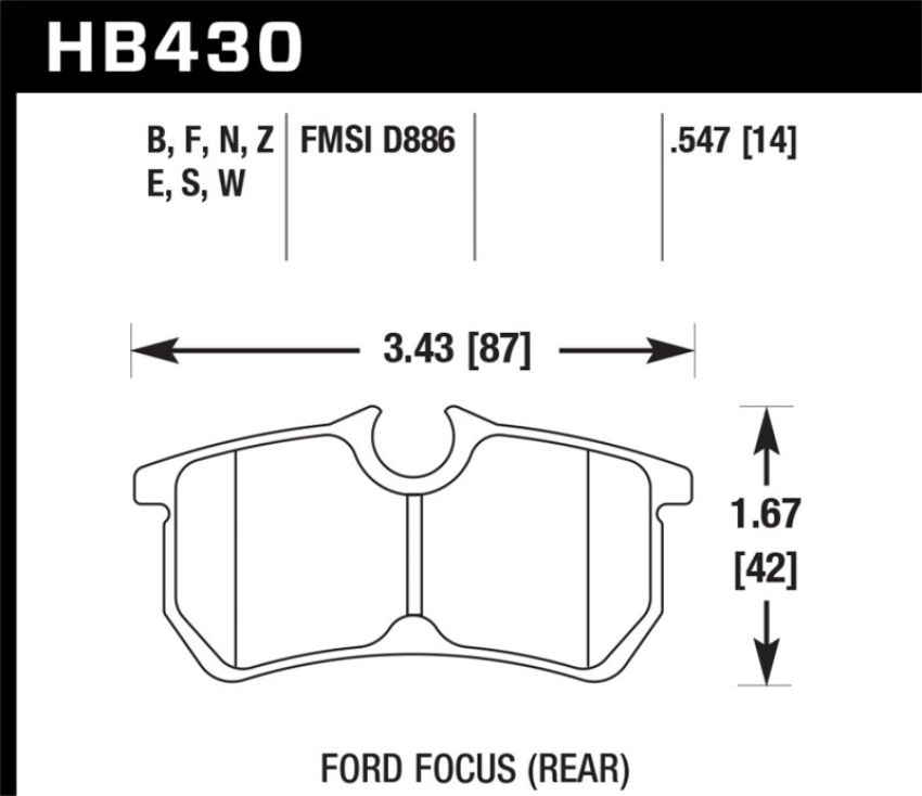 Hawk Performance HB430N.547 HP Plus Disc Brake Pad