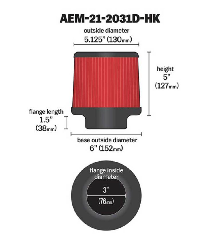 AEM 21-2031D-HK AEM DryFlow Air Filter