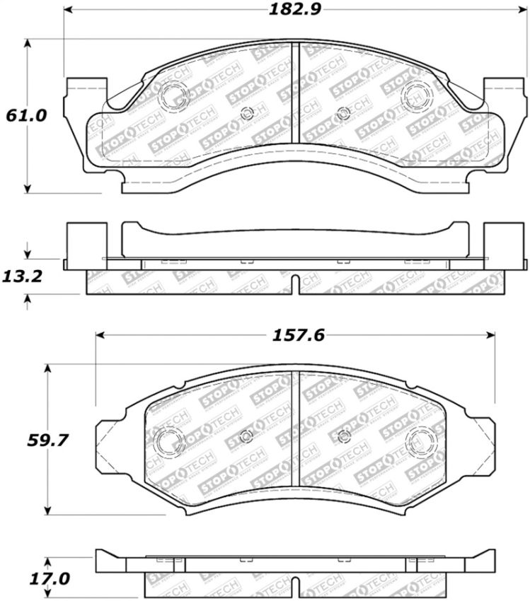 Stoptech 305.03750 Street Select Brake Pads - Front