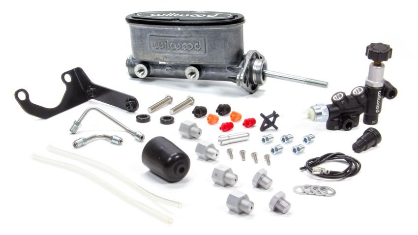 Wilwood 261-13626 HV Tandem M/C Kit w L/H Bracket & Prop Valve - 15/16in Bore-W/Pushrod