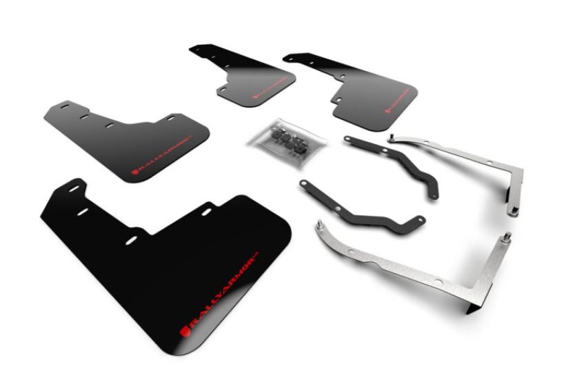 Rally Armor MF46-LTUR-BLK/RD Black Mud Flap/Red Logo