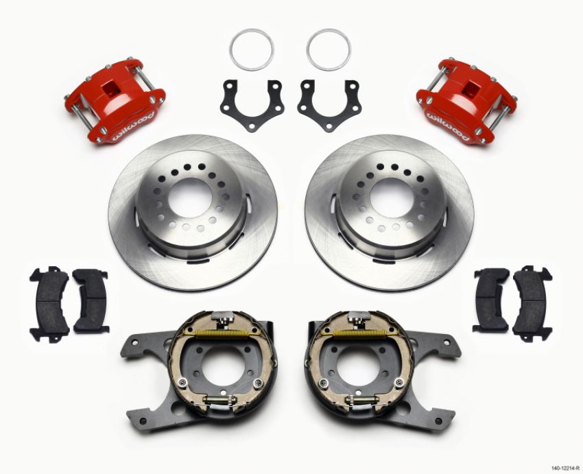 Wilwood 140-12214-R D154 P/S Park Brake Kit Red Mopar/Dana 2.36in Off w/Snap Ring Brng