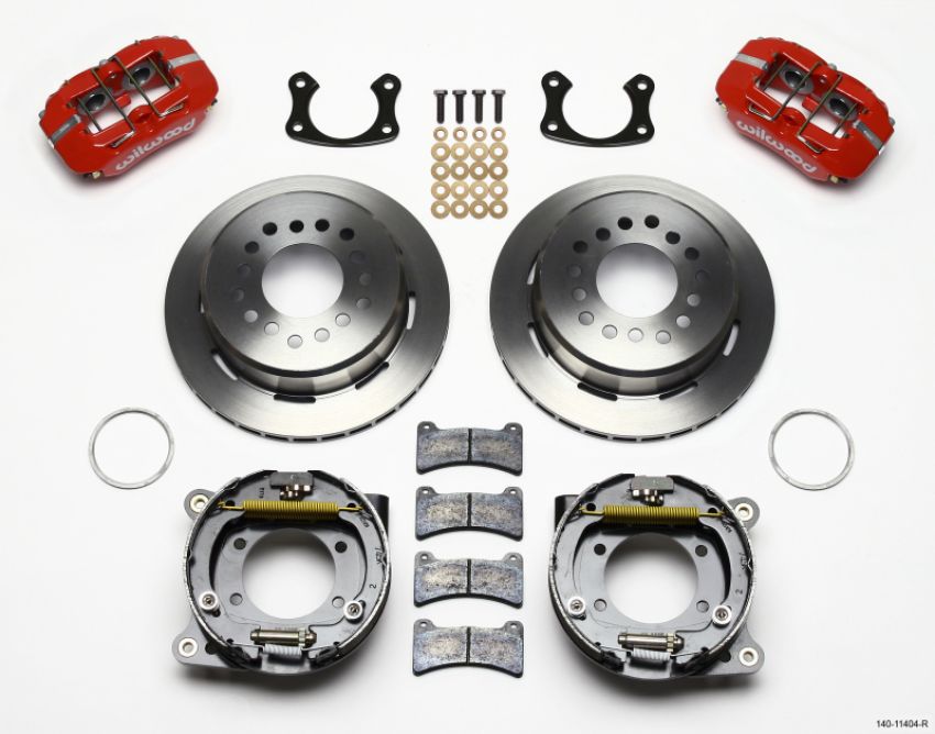 Wilwood 140-11404-R Dynapro Low-Profile 11.00in P-Brake Kit - Red New Big Ford 2.50in Off Front Mount