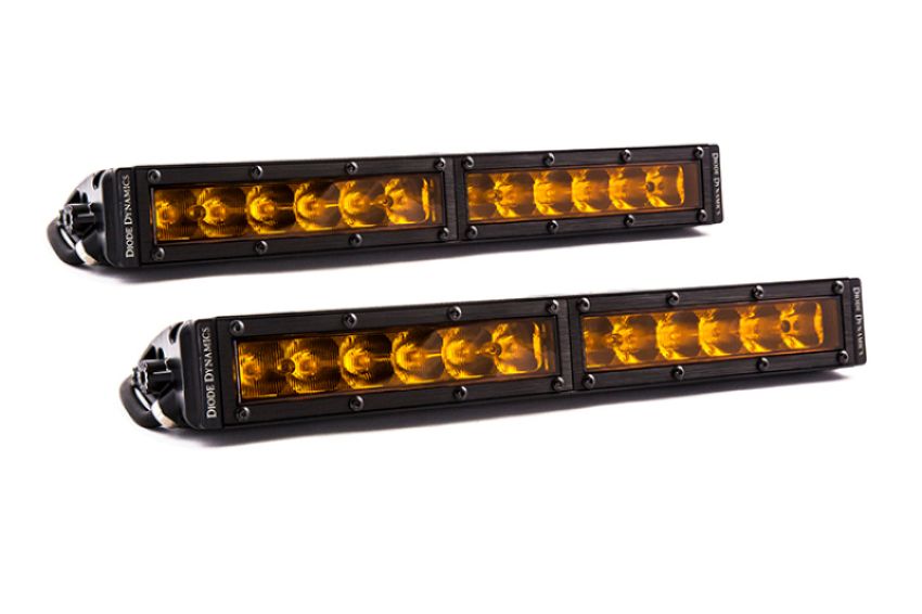 Diode Dynamics DD5037P 12 In LED Light Bar Single Row Straight - Amber Driving (Pair) Stage Series