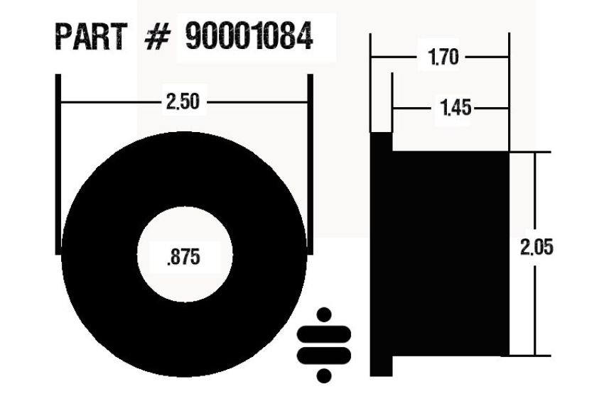Ridetech 90001084 Large black polyurethane bushing half - 2