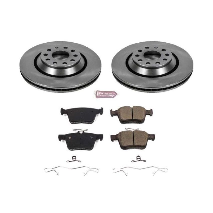 PowerStop KOE7084 OE Stock Replacement Low-Dust Ceramic Brake Pad and Rotor Kit