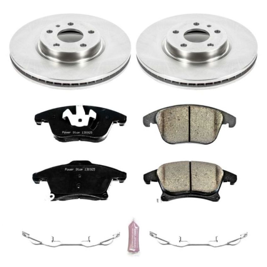PowerStop KOE6399 OE Stock Replacement Low-Dust Ceramic Brake Pad and Rotor Kit